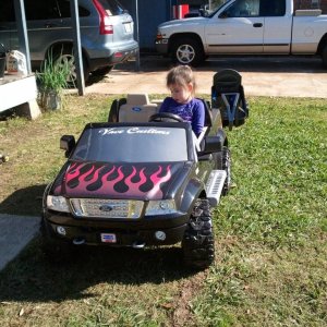 My Daughter at The Inlaws in Her New Truck