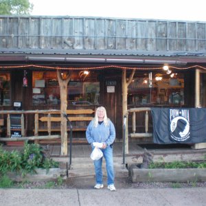 Outside Bear Wallow Cafe - Alpine Arizona.