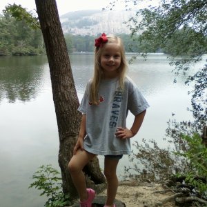 stone mountain in back drop