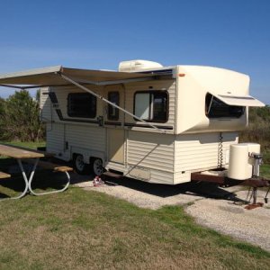 Last weekend pictures of my our camper in Galveston, Texas.