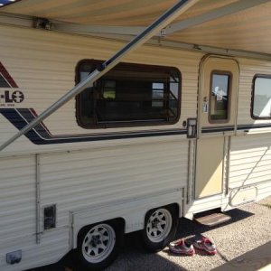 Camper in Galveston, Texas.