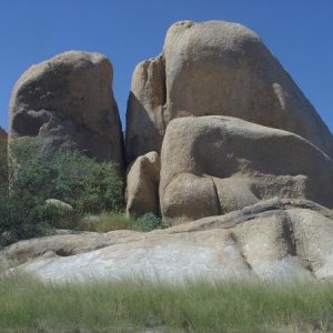 Hiking trails wind through these huge rock formations