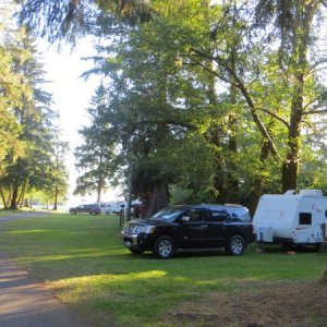 The 'Rain Forest Resort' on Lake Quinault where the worlds largest spruce tree is located