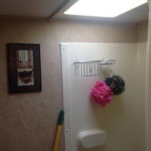 Bathroom.  Added picture on wall above toilet for "character"!