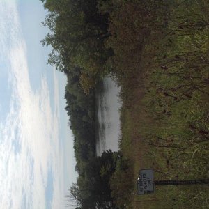 View of fishing lake from camp site