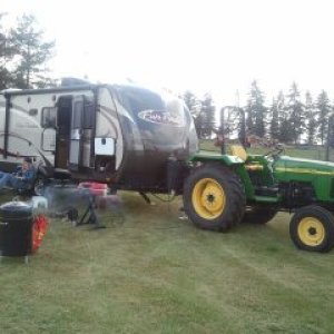 Camping at home. Redneck RVing. Lol