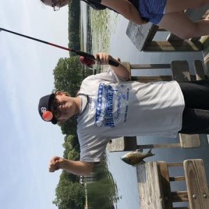 Happy boy, we had time to fish the next day