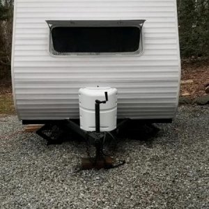 Propane cover: Our "camper warming" gift from mom and dad.