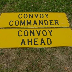 Military Truck Signs, Reflective Yellow, 50x16".