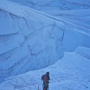 Stew Pauses at a Big Slot--Mt St Helens