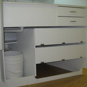 Stealth camper Lower Kitchen Cabinets