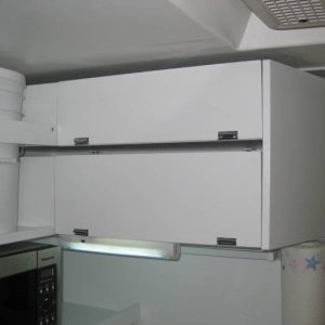 Stealth Camper Upper Kitchen Cabinets