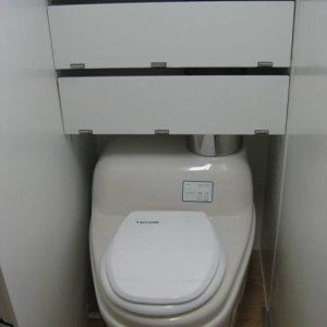 Stealth Camper Cabinets over Toilet