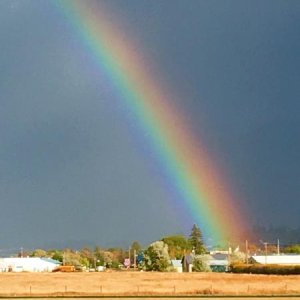 Rainbow as seen from Motorhome in Polson MT