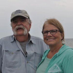 Jan and me - My retired school teacher and I, retired Facility/Eletrical engineer, with Lake Superior in background  ...DSC 7981