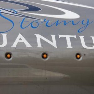 Stormy's decal on the front.