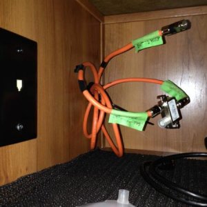 Satellite Wiring in Upper Cabinet behind Receiver in Living Rm (Main) TV