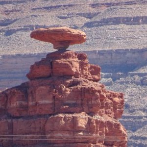 The rock formation that gave Mexican Hat, Utah its name.