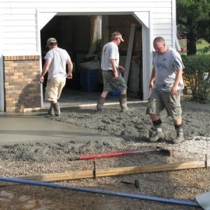 2012. Pouring the driveway.