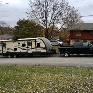 First time pulling it home on the bumper with no weight distribution or sway control.  We kept to the back roads, never got above around 45mph, and th