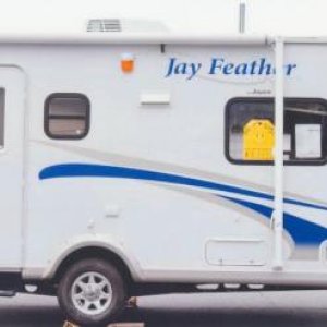 Our 17Z on the lot at Berglund Outdoors waiting for us to buy it.

Note the aging on the Duro Tires and this was a new Jayco. They changed out all thr