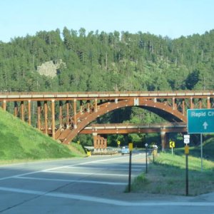 East gateway into Custer State Park and passes through parts of Black Hills National Forest and Mt. Rushmore National Monument.  One of many wooden br