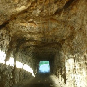 This is one of 5 or 6, one-lane tunnels on the Norbeck byway.  Many of these tunnels were designed to perfectly frame the "heads" as you exit the tunn