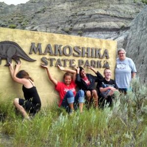 Family at the entrance.