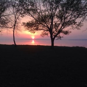 Beautiful sunrise over Carlyle Lake