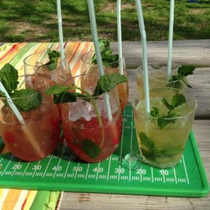 Our try at mint juleps.