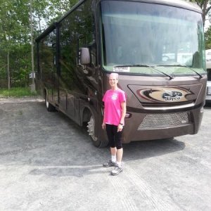 My wife Meaghan next to our new 35UP