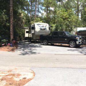 In our 2015 Eagle 339 FLQS at Disneys Fort Wilderness Campground. This is the best campground.