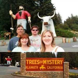 Fun at Trees of Mystery with family and Blue Ox