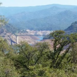 Lake Oroville and Hwy. 162 crossing it.