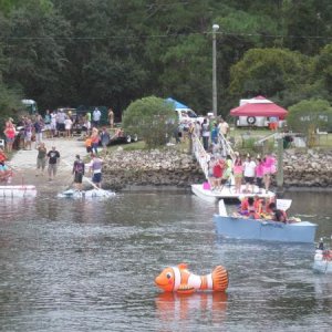 "What ever floats your boat" races.   Oct.15, Florida State Marine Biology Lab.  16 entrants, 3 heats.  Most floated and more than 1/2 finished.