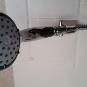 Ecocamel showerhead with optional on/off button.