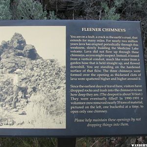 The interpretive sign at Fleener Chimneys