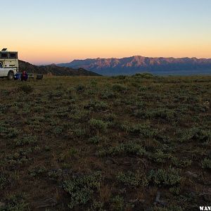 Breakfast and First Light on the Toiyabe Range