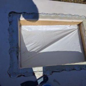 Old skylight off, now for cleaning.