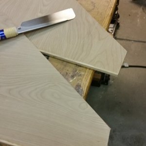 Whiet Oak hardwood edge banding trimmed flush