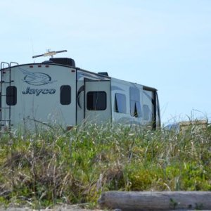 Back view from the beach