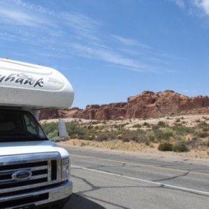 Harvey the RV in Arches National Park Utah