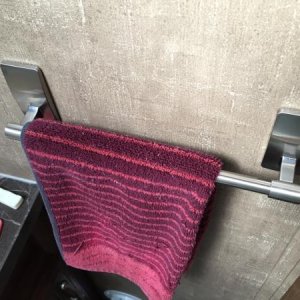 Command Towel Bar in bathroom