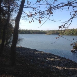 Campsite overlooking Rend Lake