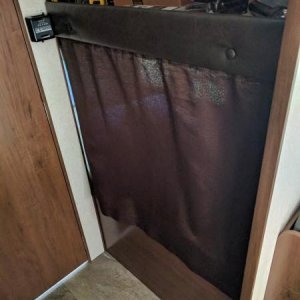 Lower bunk curtain addition.  Ordered stock curtain replacement and had it sewn for a stock look.