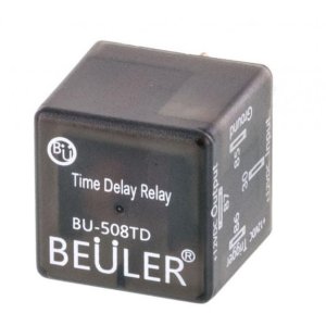 Beuler BU-508td time delay relay. Adjustable delay to control on-time of hot water recirculation solenoid.