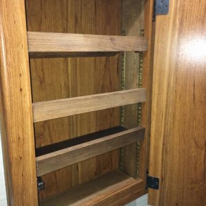 Made the medicine cabinet deeper and added adjustable shelves