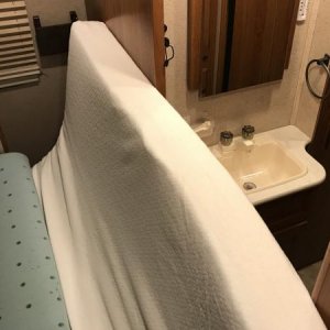 Zinus Memory Foam 6 Inch - Folds easily when the slide is brought in. Never really go into the back room but you can still lift the sides up if needed