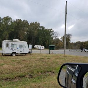 Parked at a Primitive campsite on a WMA (State Wildlife Management Area). Hunting camper was the goal.