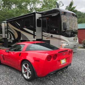 Rob's Toy and former diesel pusher on our lot at River Vista RV Resort in Dillard, GA